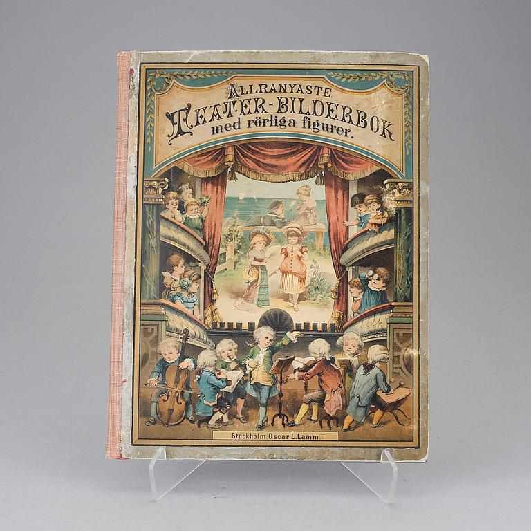 BOK, "Allranyaste teater-bilderbok med rörliga figurer", Isabella Braun, Stockholm 1884. Tryckt hos Schreiber Esslingen.