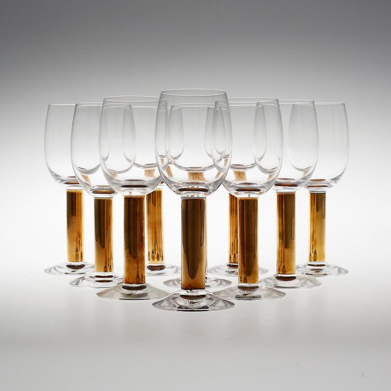 VITVINSGLAS, 10 st, "Nobel", Gunnar Cyrrén, Orrefors,