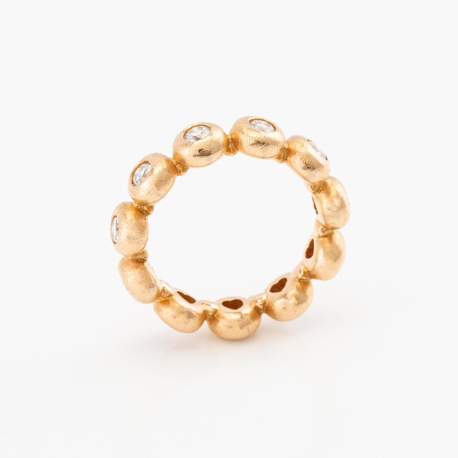 Ole Lynggaard, Ring "Bubble/Bubbles" 18K rose gold with round brilliant-cut diamonds, design by Charlotte Lynggaard.