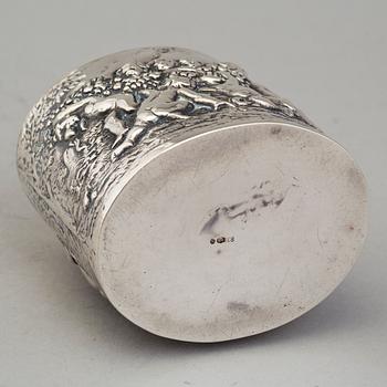 A wsedish 20th century silver tea caddy.