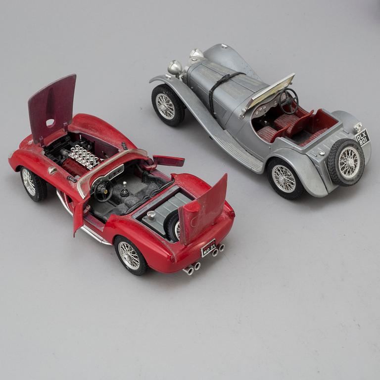 Four toy cars, Bburago, Italy, late-20th century.