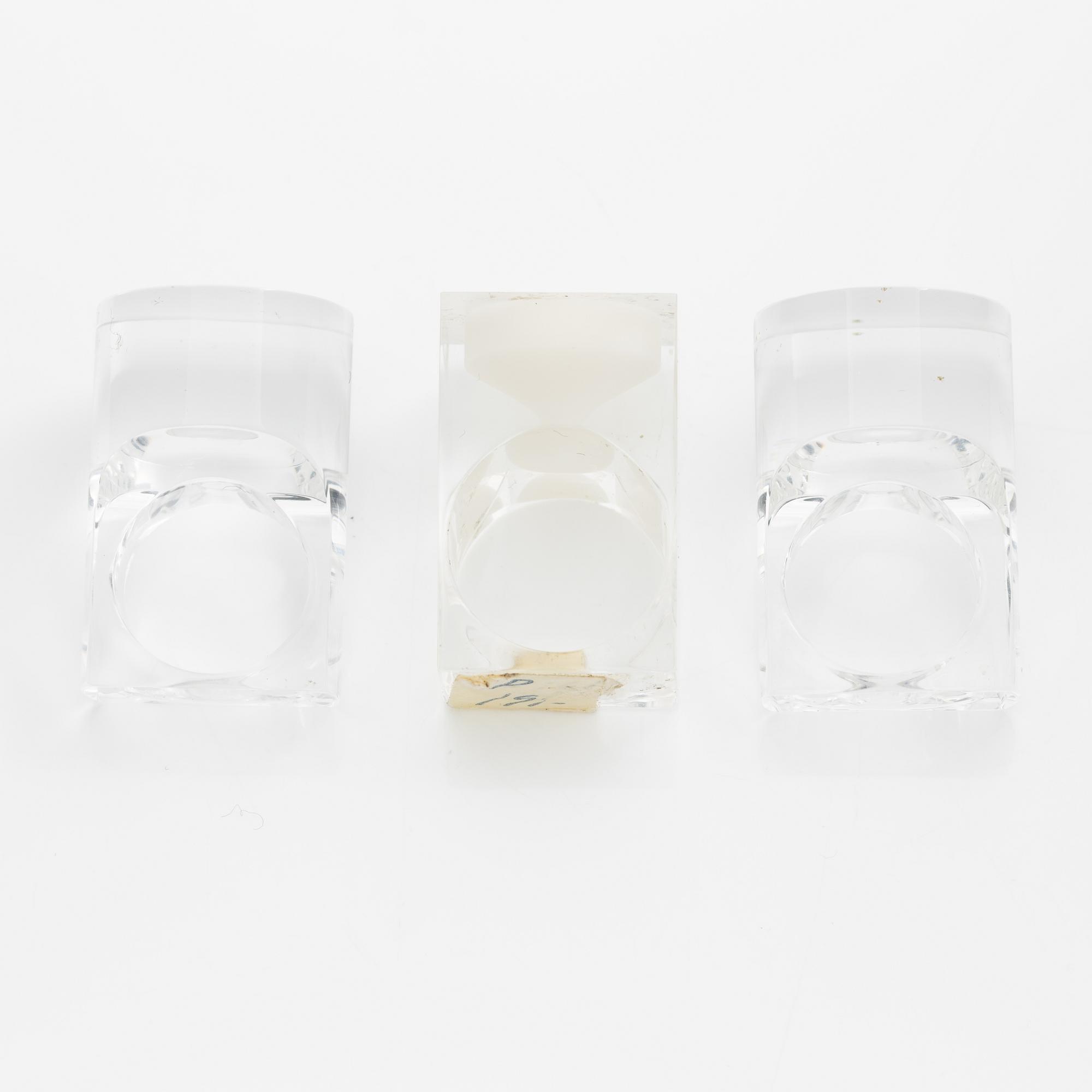 Siv Lagerström, three acrylic rings, 1970s.