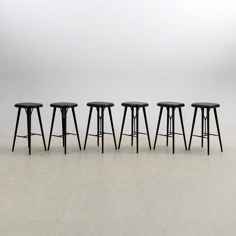 Space Copenhagen, barstolar, 6 st, "Spine", Fredericia, Danmark, 2019.