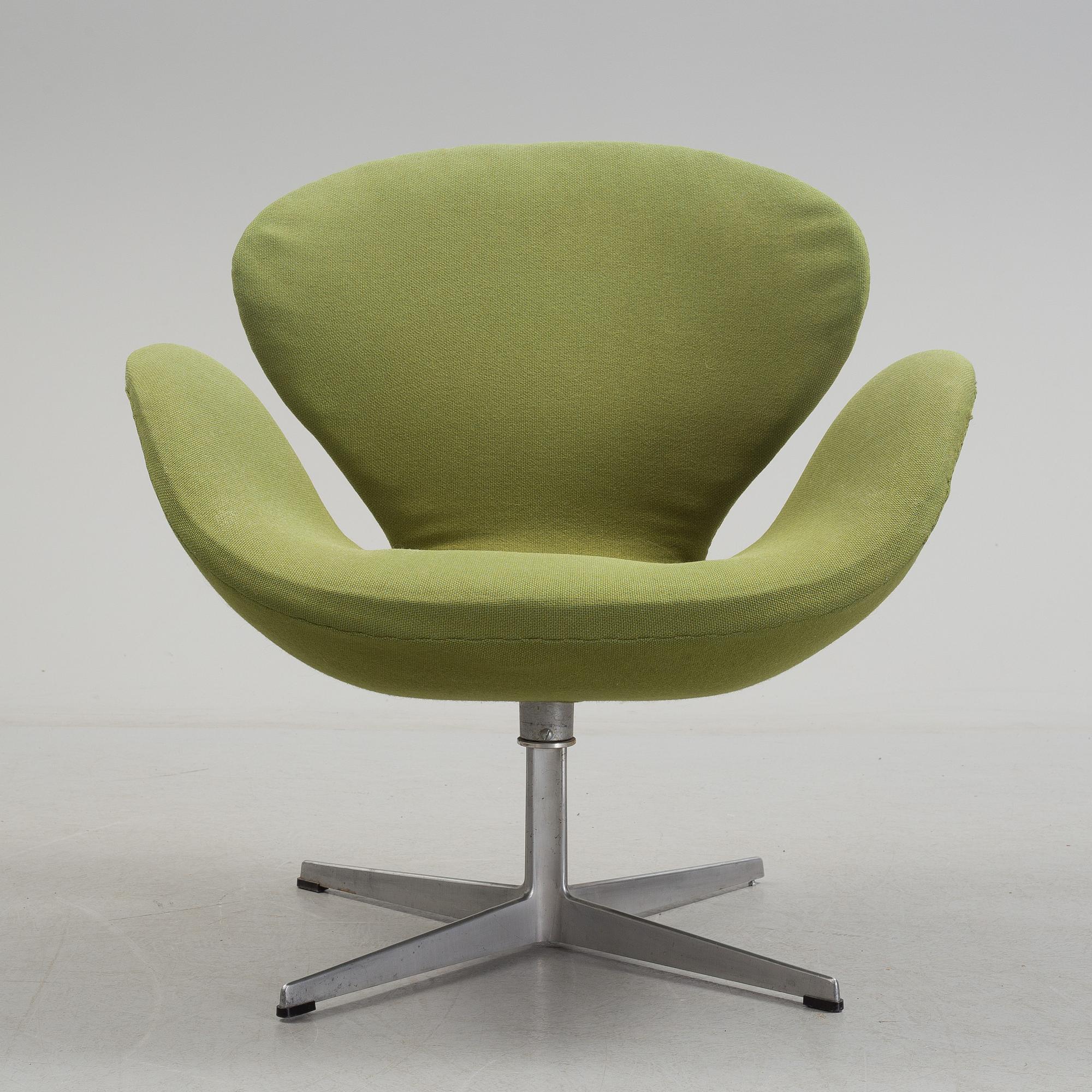 A Arne Jacobsen "Svanen" armchair and stool, second half of the 20th century.