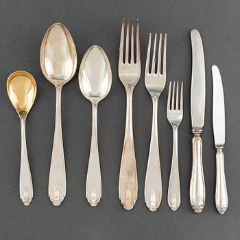 A set of silver cutlery, 77 pieces,  "Vasa", GAB, Stockholm 1930s.