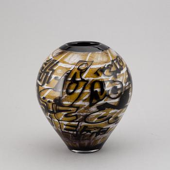 OLLE BROZÉN, a glass vase, limited edition 100, signed, Kosta Boda.