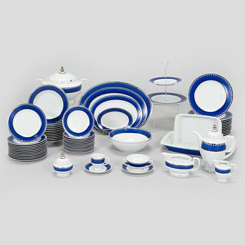 An 86-piece 'Marianne Royal Blue' porcelain dinner service, Christineholm, Millennium series 2000.