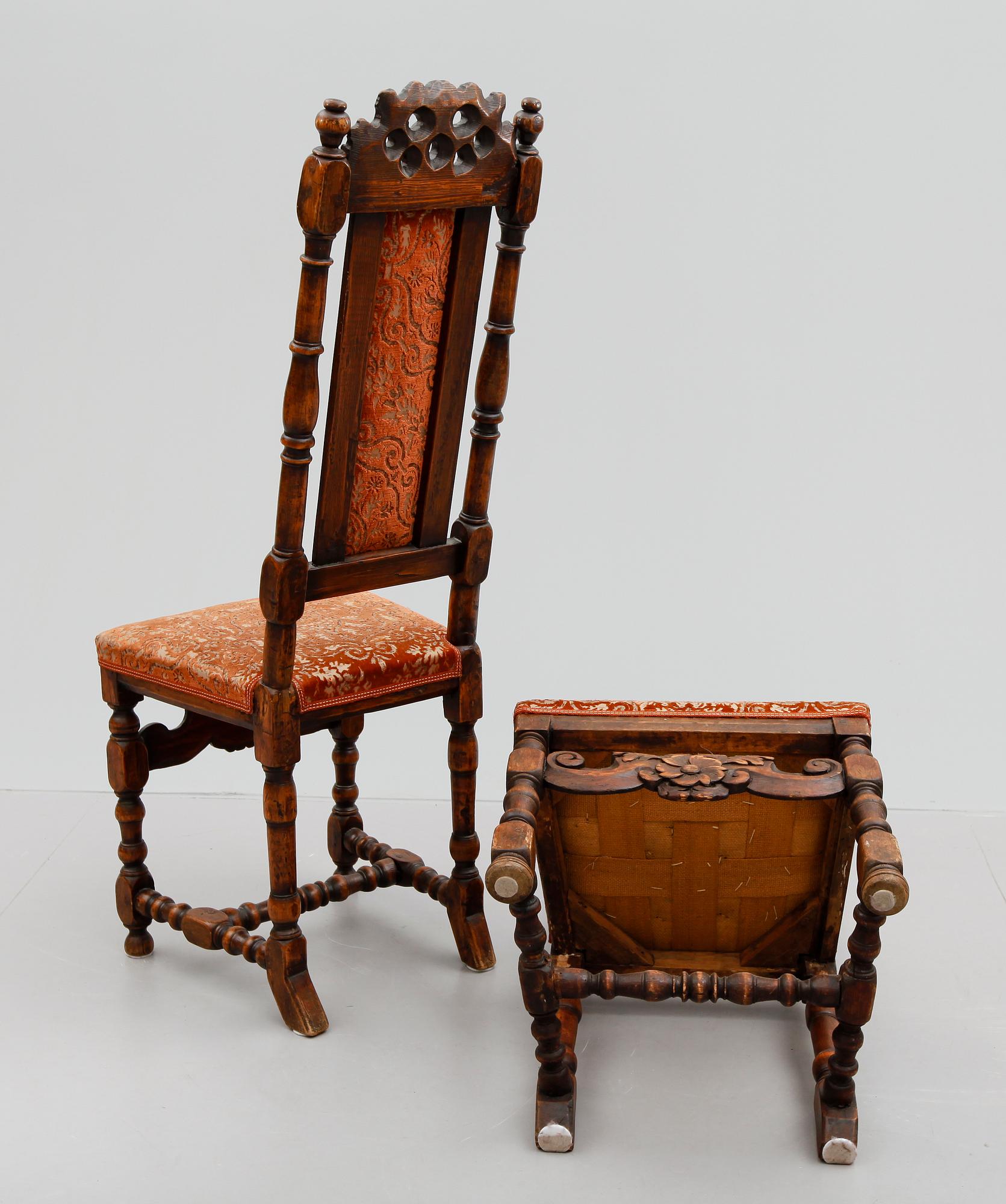 STOLAR, 2 st, barock, 1700-tal.