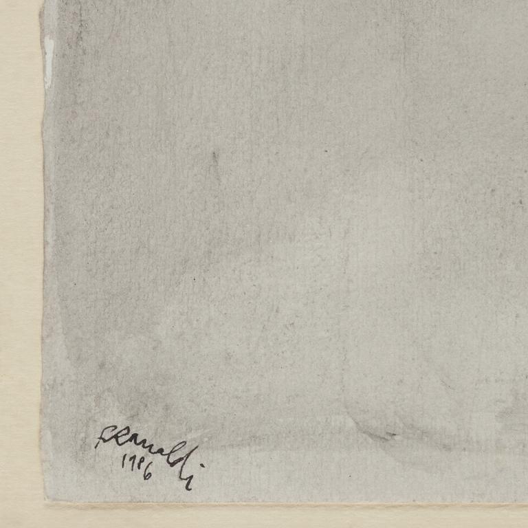 Renato Ranaldi, signed and dated 1986. Ink.
