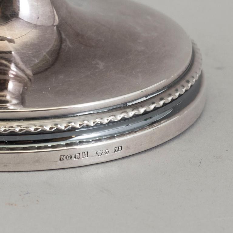 LJUSSTAKAR, ett par, silver, MGAB, Uppsala, 1971.