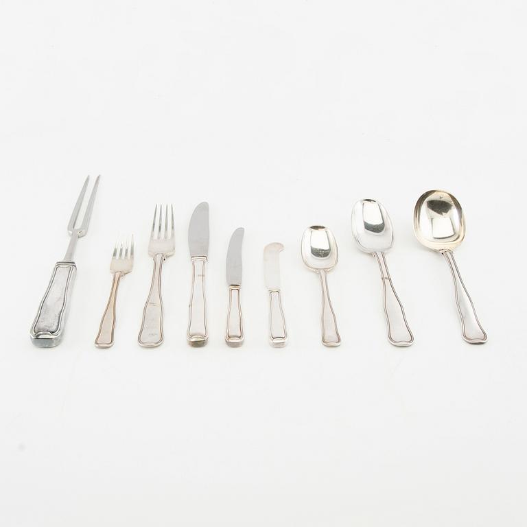 Harald Nielsen, 73-piece silver cutlery set "Old Danish" by Georg Jensen.