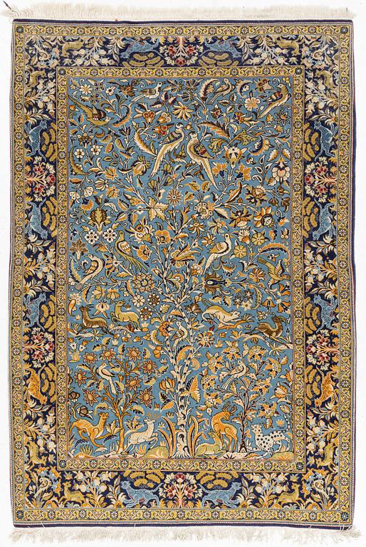 A rug, Quum, figural, ca 211 x 145 cm.