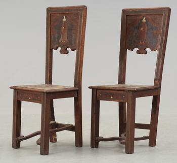 STOLAR, ett par. Sydeuropa, 1700/1800-tal.