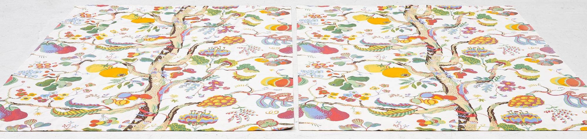 Josef Frank, curtains, a pair, "Vegetable Tree", Svenskt Tenn.