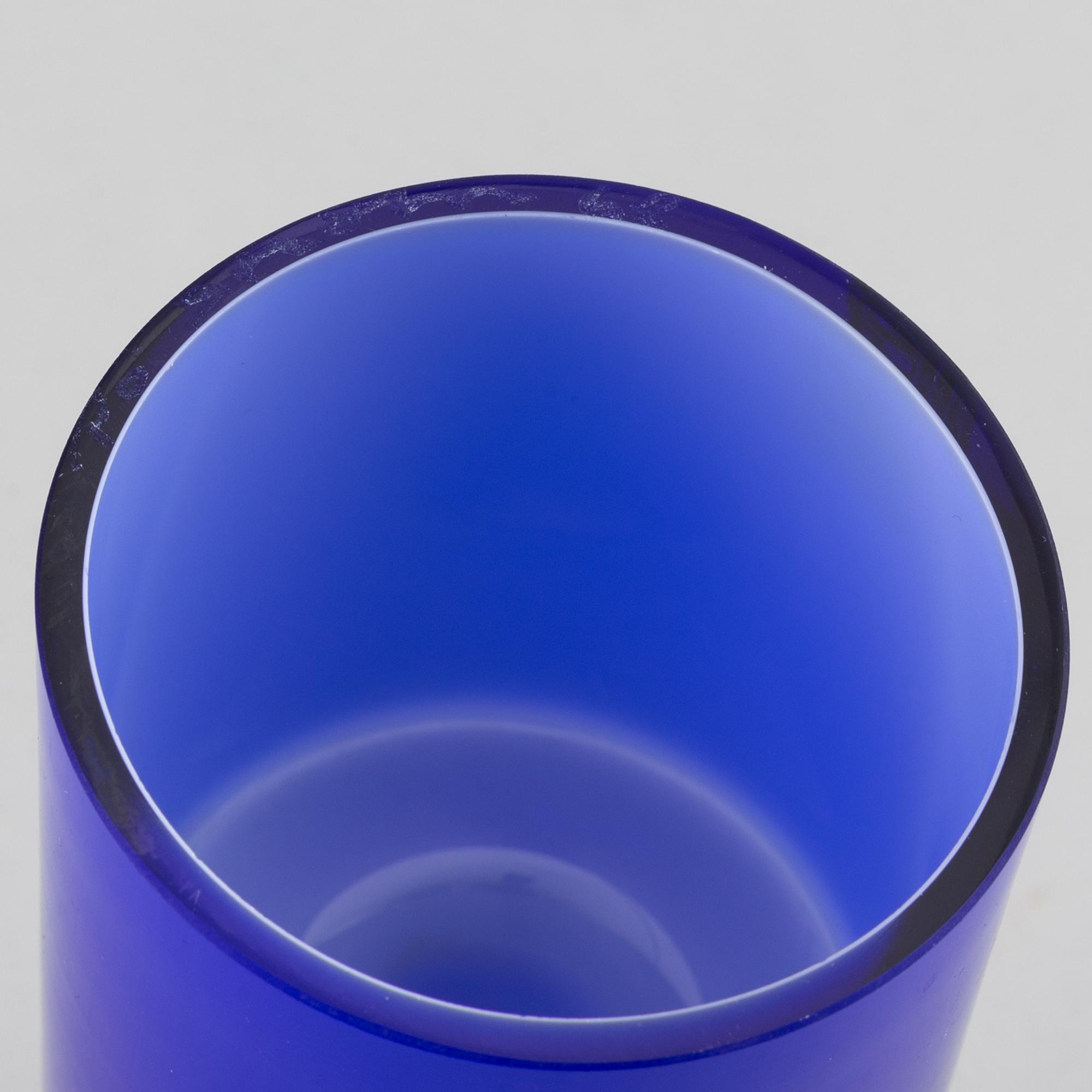 PO Ström, a set of four glass vases from Alsterfors, signed.
