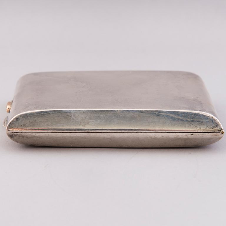 CIGARETTE CASE, silver, Auran kultaseppä, Turku 1951 and CUFFLINKS, silver, Japan late 19th century.