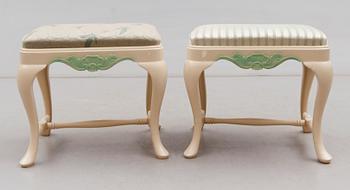 TABURETTER, 1 par, rokokostil, 1900-talets mitt.