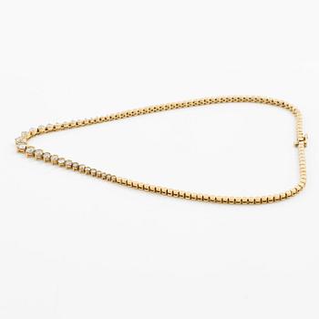A necklace 14K gold with round brilliant-cut diamonds, second half of the 20th century.