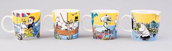 MOOMIN-MUGS, 8 pcs, porcelain, 'Summer season mugs', Moomin Characters, Arabia 2007-2018.