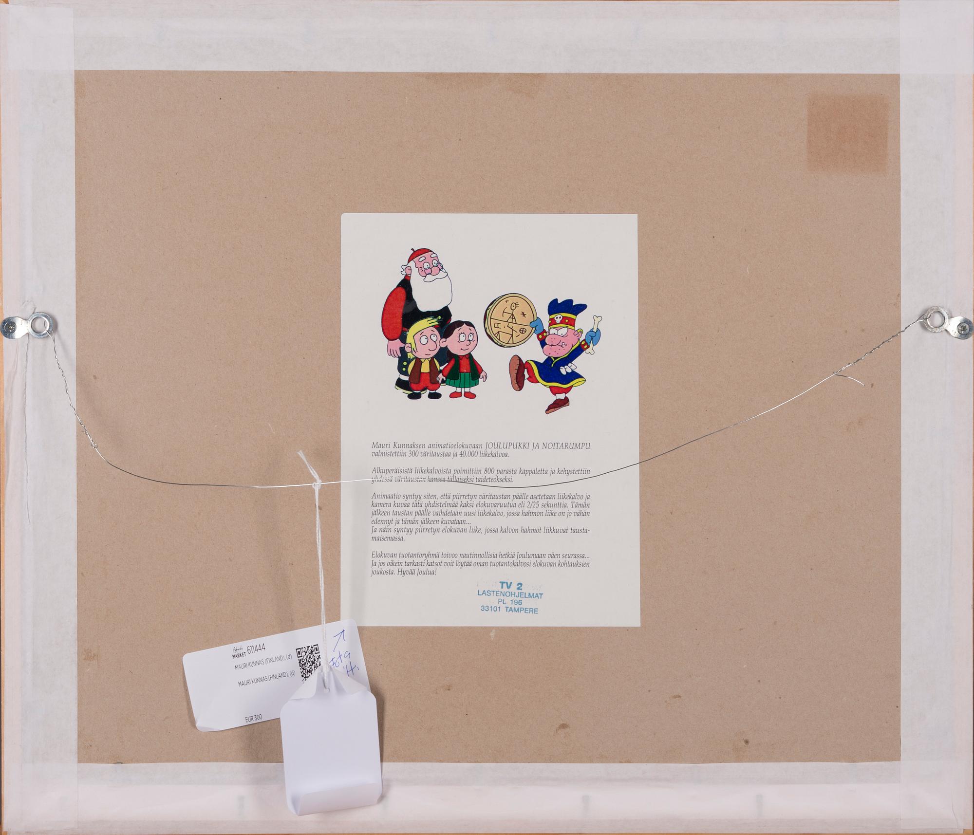 MAURI KUNNAS, blandteknik, animationsförlaga, signerad.