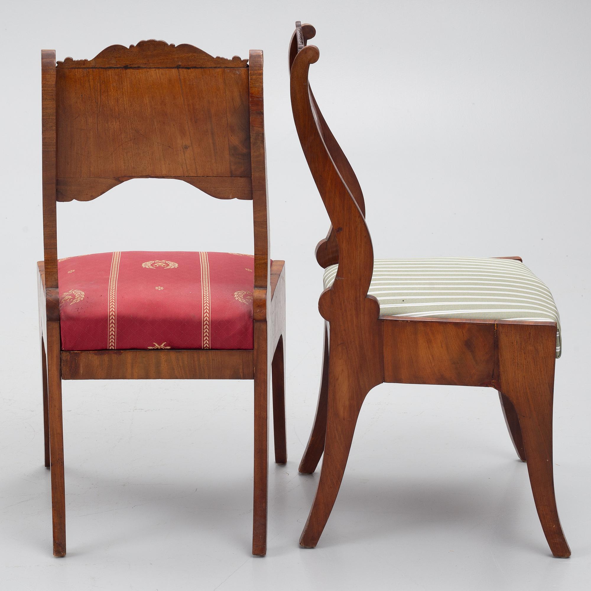 Chairs, 6, Russia/Baltic region, first half of the 19th century, Empire.