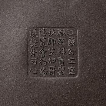 A group of Chinese yixing teapots, 1980s.