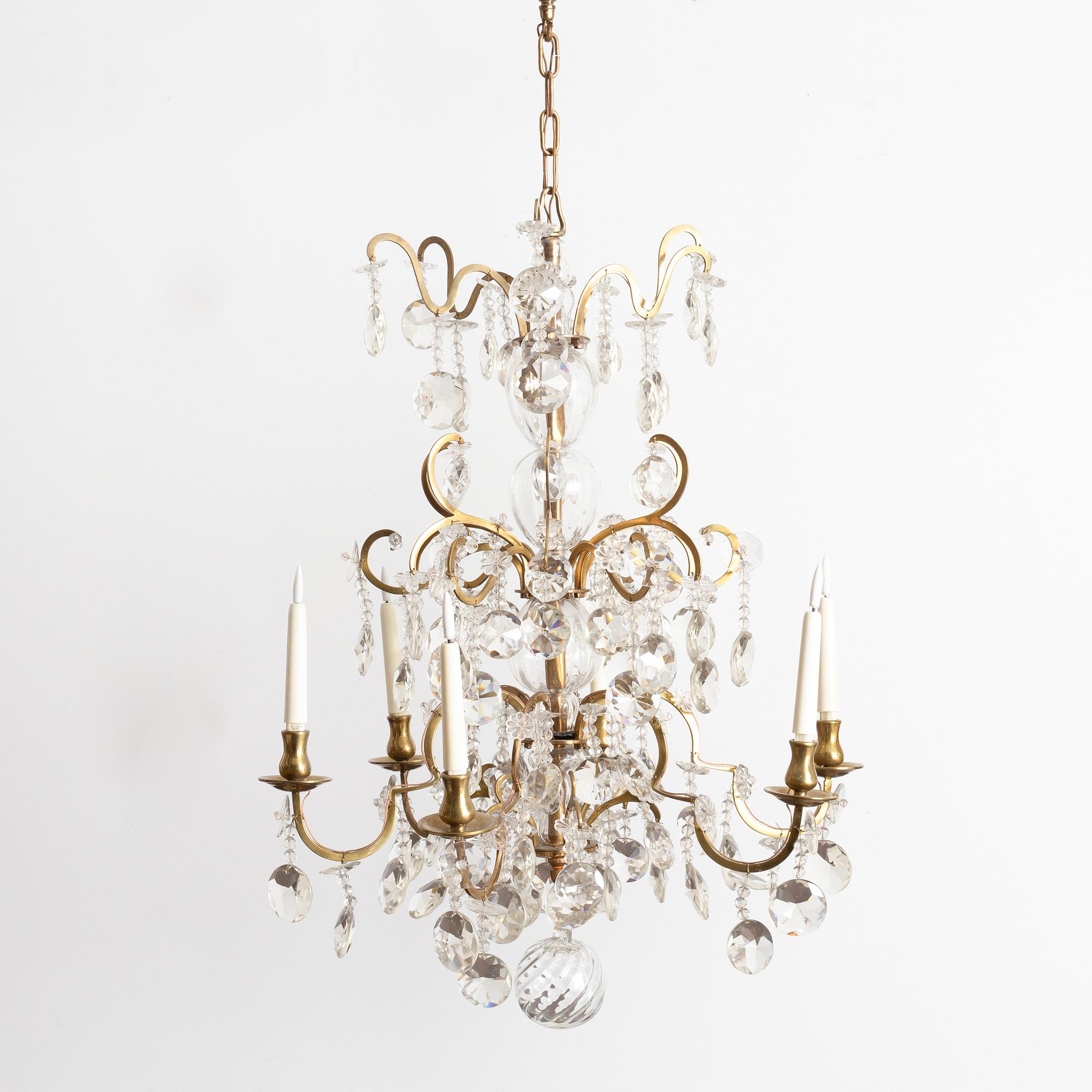 Chandelier, Rococo style, 20th century.