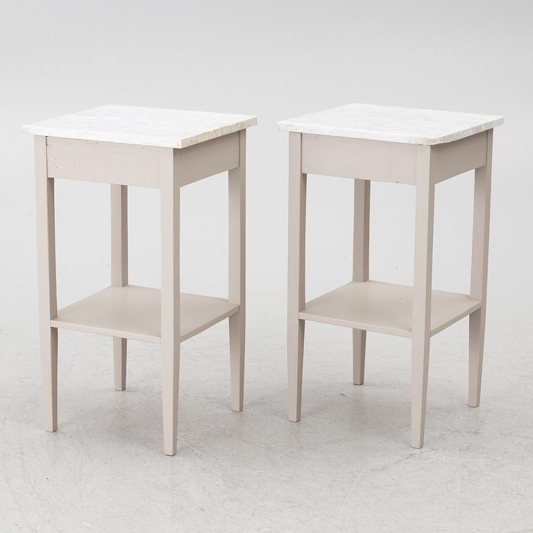 A pair of contemporary bedside tables.