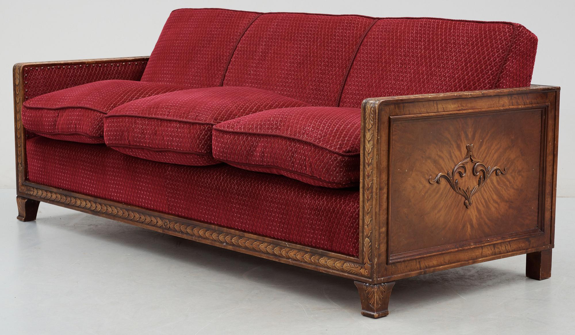 SOFFA samt BORD, 2 delar, art deco, 1900-talets första hälft.