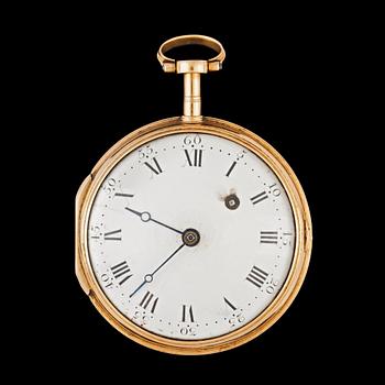 1428. An André Hessen gold verge pocket watch 1700/1800.
