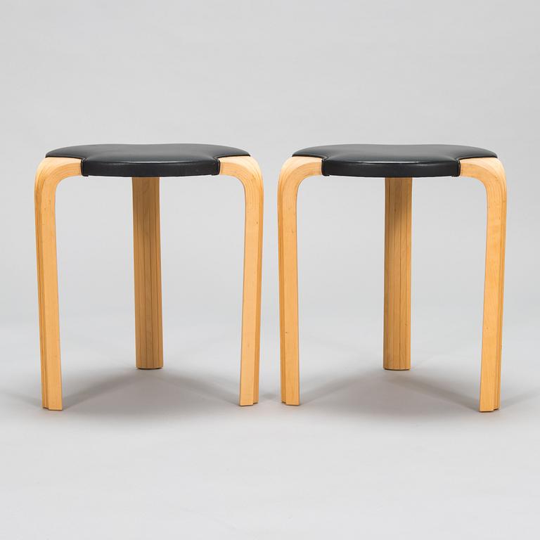 Alvar Aalto, a pair of 2003 'X600' stools for Artek.