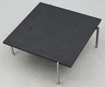 A Poul Kjaerholm sofa table 'PK-61' with a black slate top,
by E Kold Christensen, Denmark.