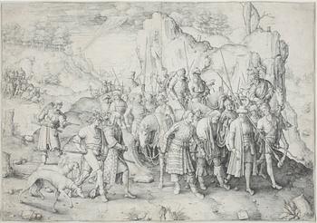 LUCAS VAN LEYDEN, kopparstick, "The conversation of Saint Paul", 1509.