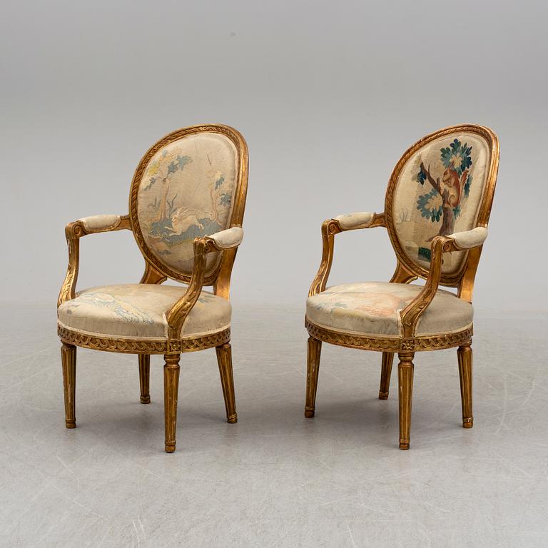 ARMCHAIRS, a pair, gustavian, late 18th century.