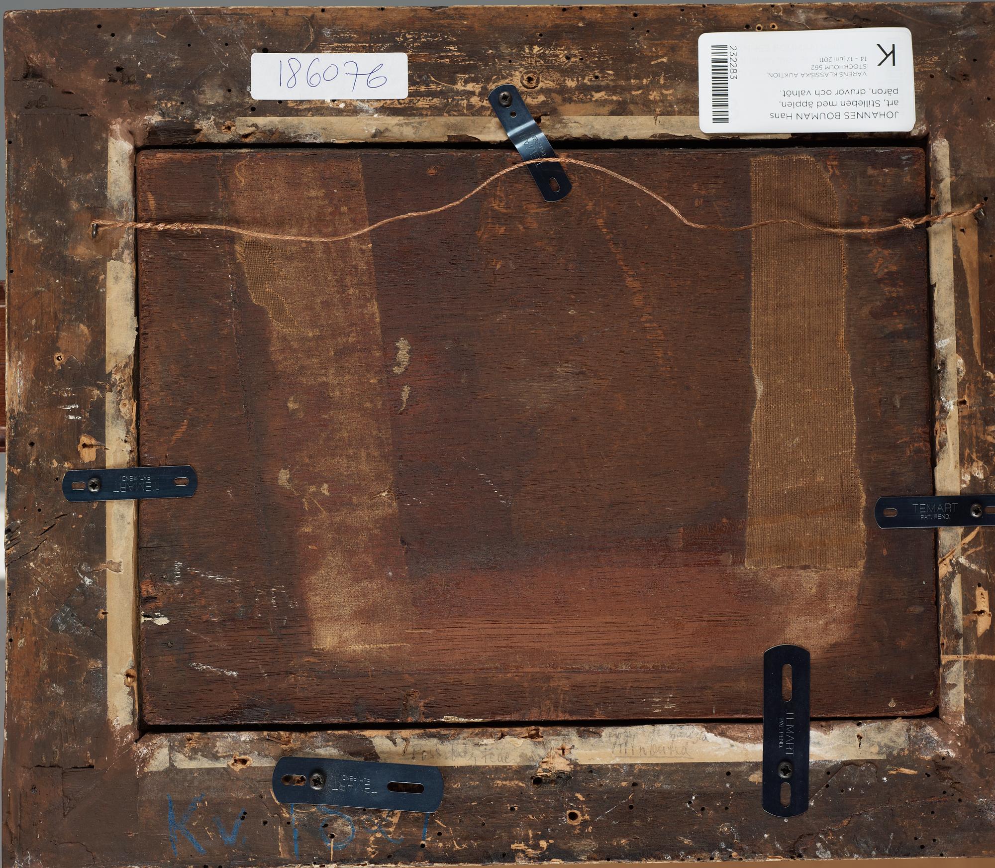 Johannes Bouman Hans efterföljd, Stilleben med äpplen, päron, druvor och valnöt.