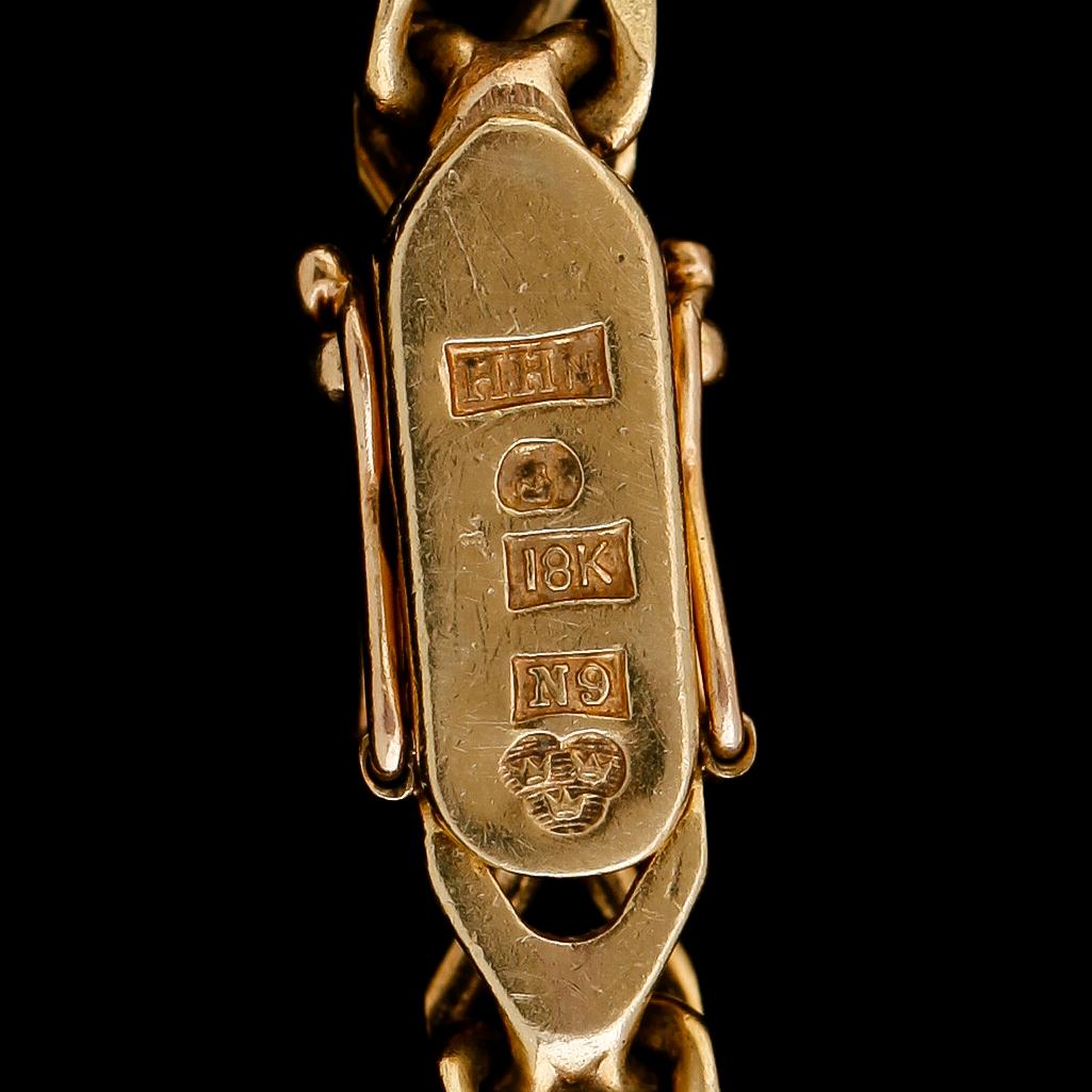 ARMBANDSUR, 18 k guld, Omega. Total vikt ca 23 g.