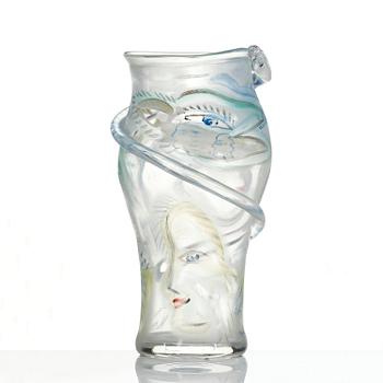 Ulrica Hydman-Vallien, a glass vase, Kosta Boda, Sweden 1988.