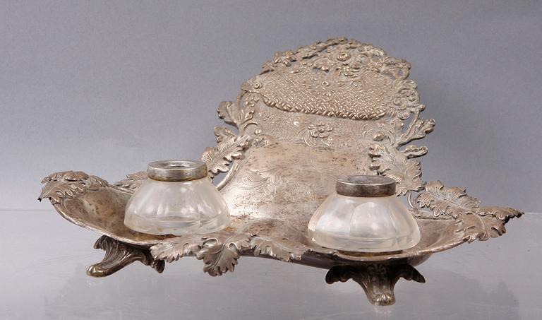 SKRIVSTÄLL, silver, 1871.