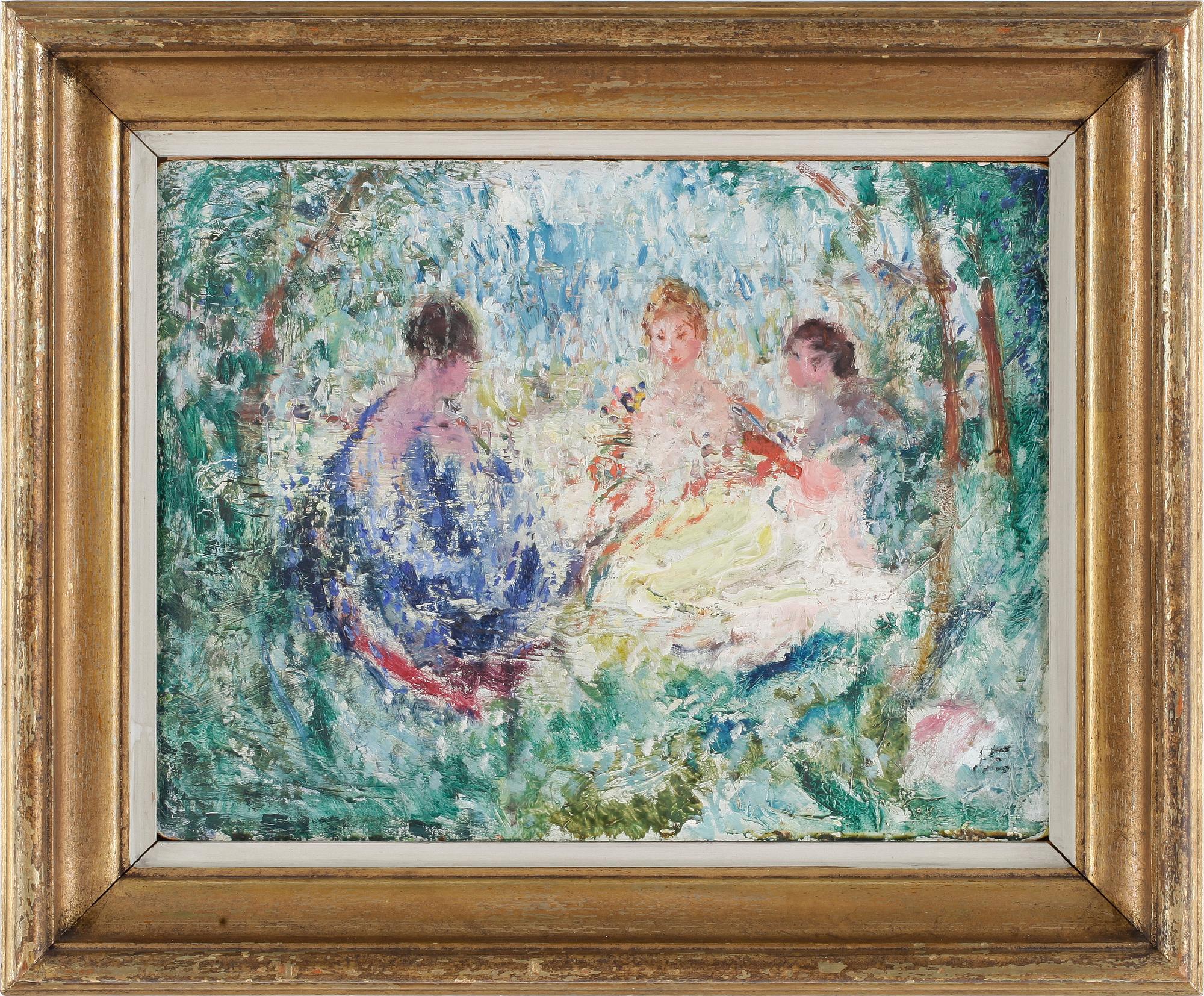 HANS EKEGÅRDH, olja på pannå, monogramsign.