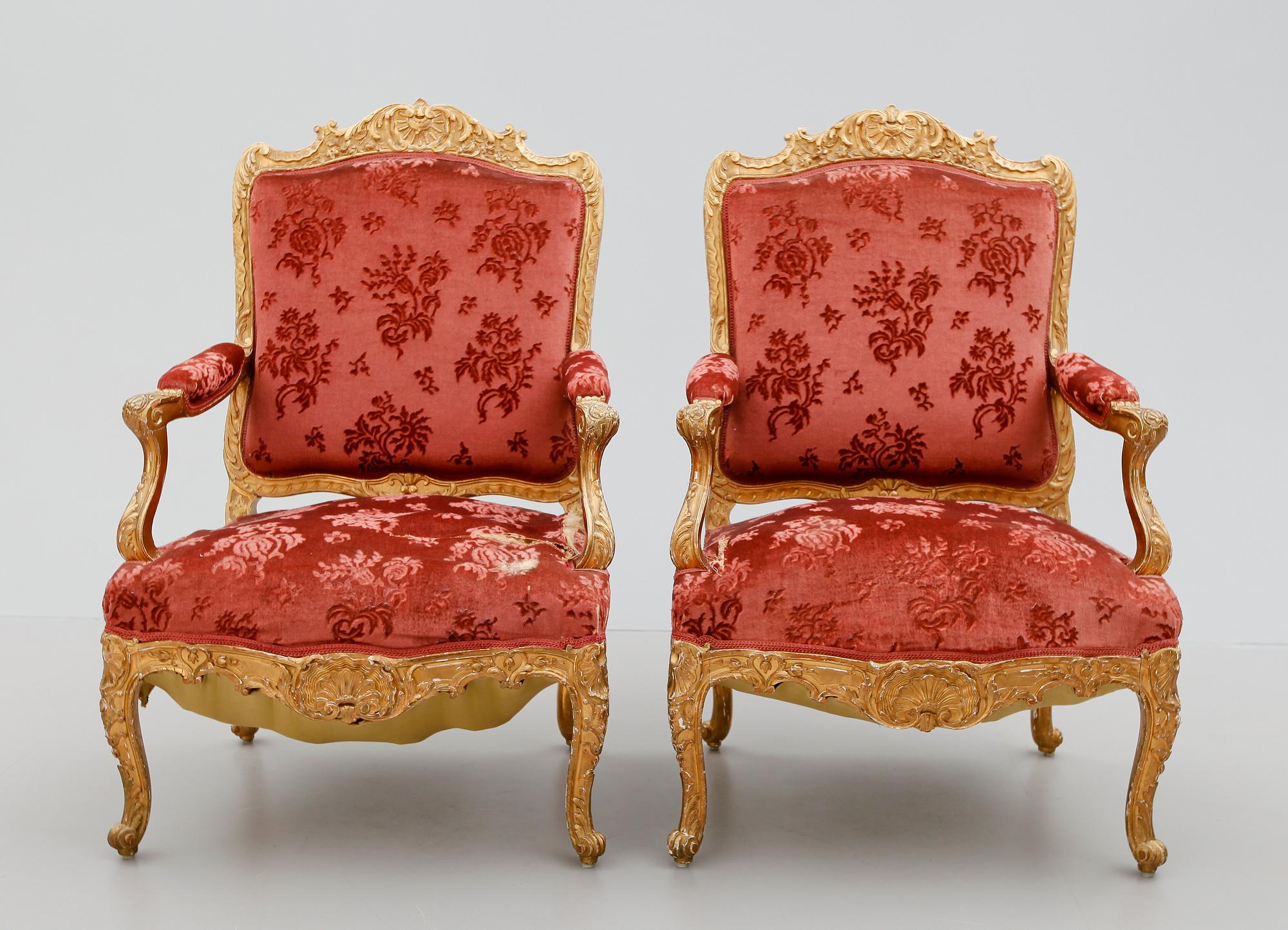 KARMSTOLAR, 1 par, Frankrike, 1800-/1900-tal.