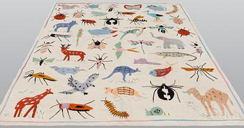 Matta, brodera slätväv, ca 230 x 175 cm.