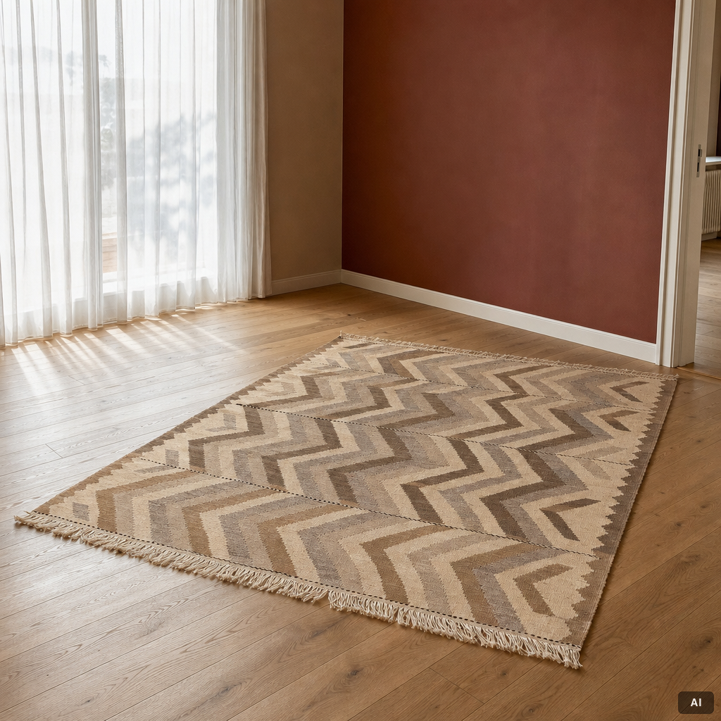 A Kelim rug, c. 229 x 187 cm.