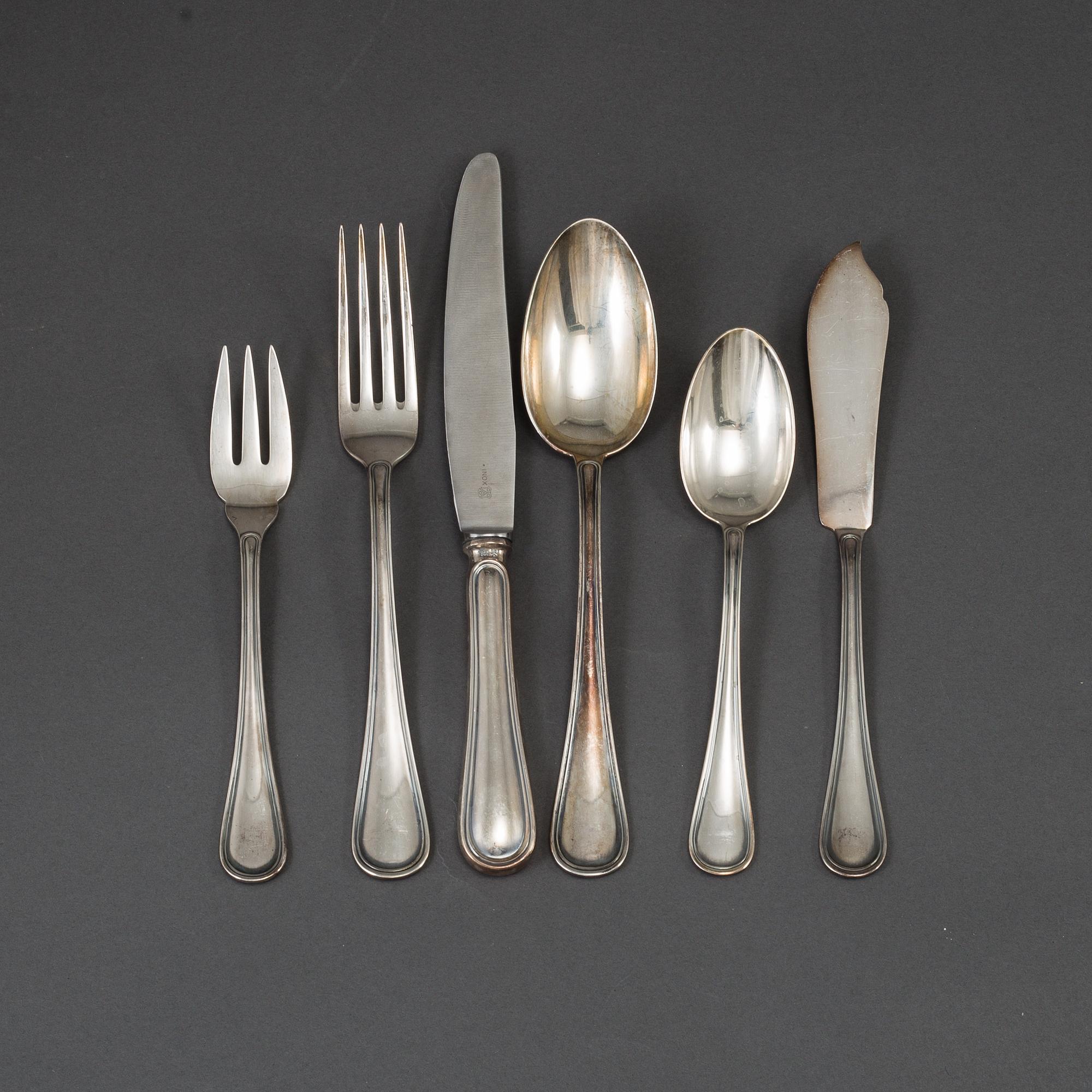 A 64-piece silver flat ware service.
