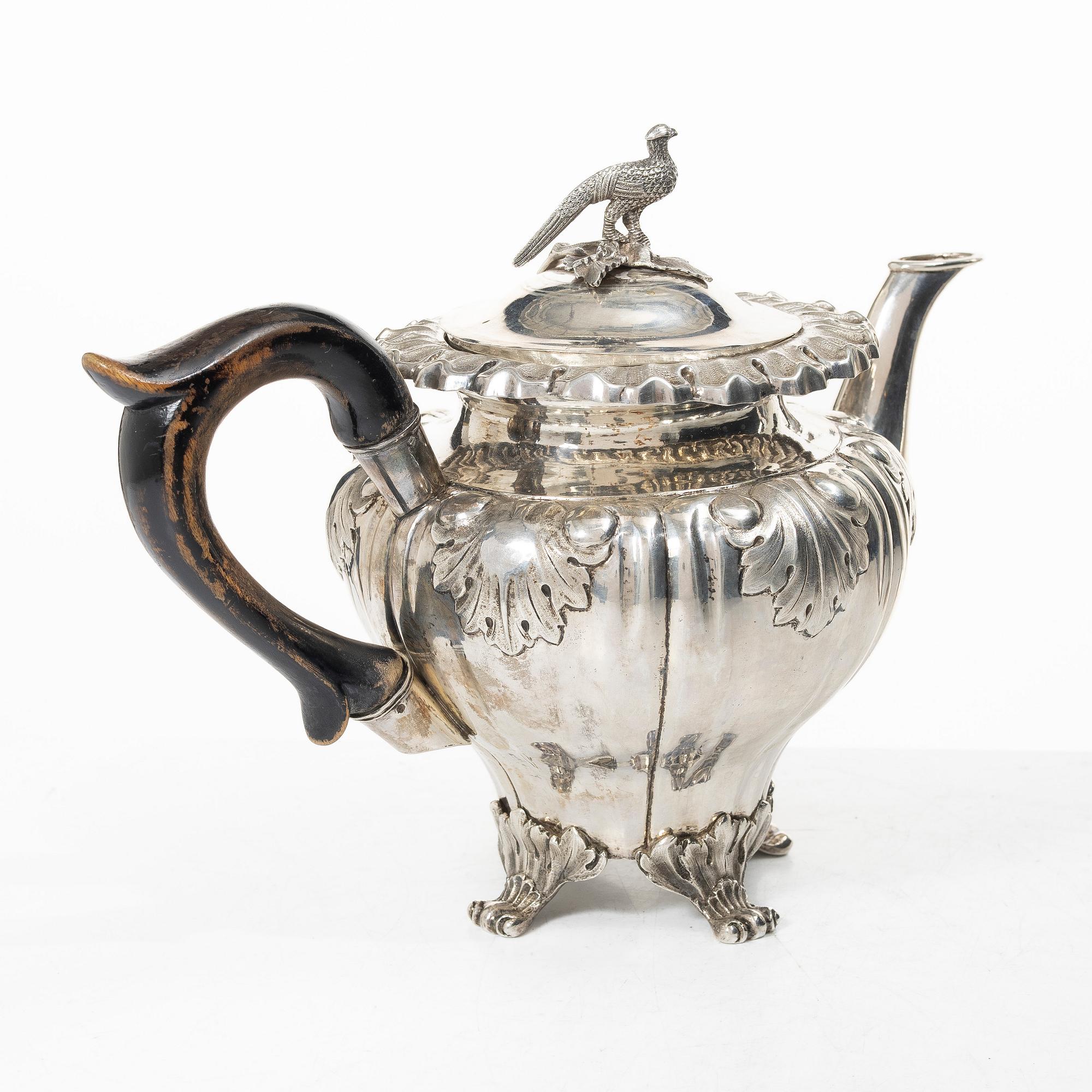 CF Hultbom, coffee pot, silver, Stockholm 1842.