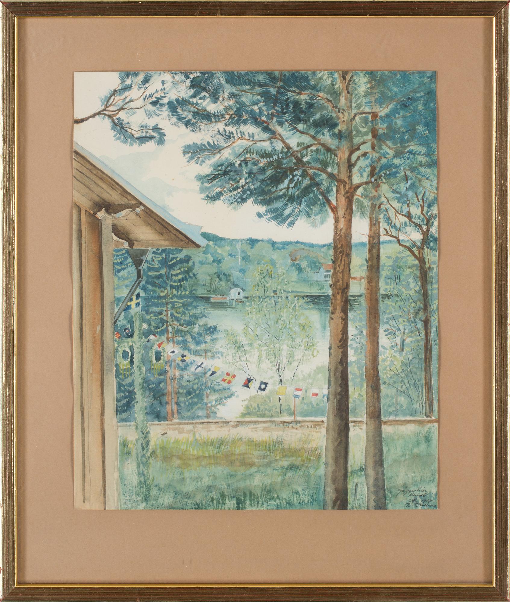 RUDOLF CARLBORG, 3 st, akvarell med täckvitt, signerade och daterade.