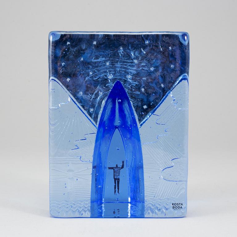 BERTIL VALLIEN, skulptur, glas. Signerad. Kosta Boda.