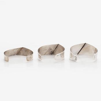 Pekka Piekäinen, bracelets, 3 pcs, silver, Platinoro, 1986-2007.