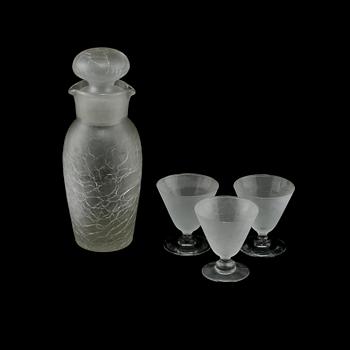 KARAFF, samt GLAS, 35 st,  Reijmyre, omkring 1900-talets mitt.