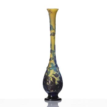 Emile Gallé, an Art Nouveau cameo glass vase, Nancy, France.