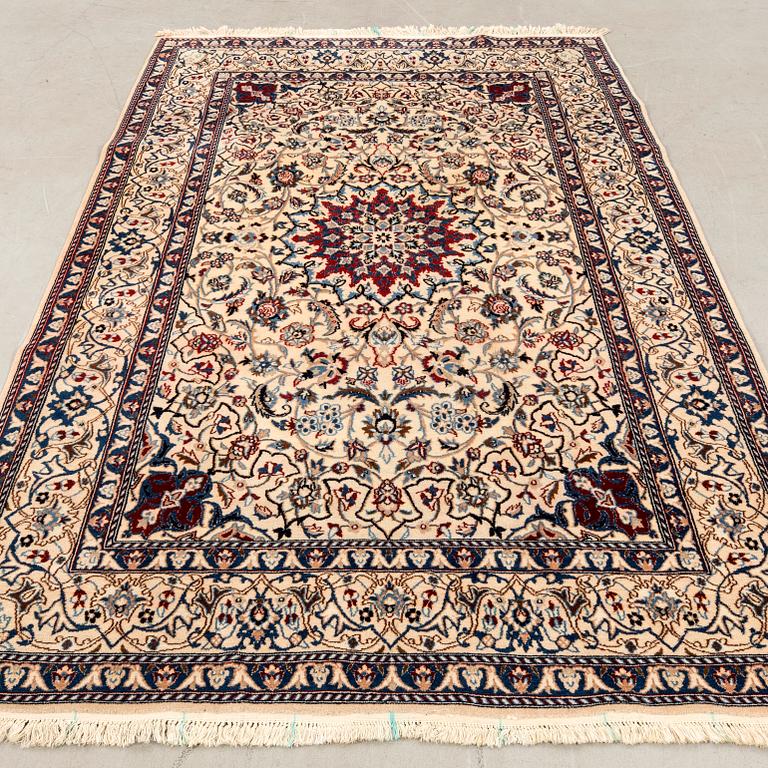 Nain part silk rug, approximately 263x162 cm.